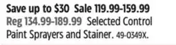 Canadian Tire Selected Control Paint Sprayers and Stainer offer