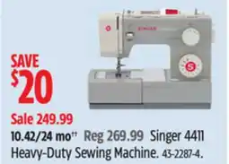 Canadian Tire Singer 4411 Heavy-Duty Sewing Machine offer