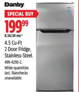 Canadian Tire Danby 4.5 Cu-Ft 2 Door Fridge, Stainless-Steel offer