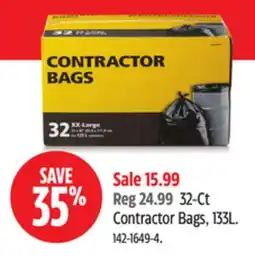 Canadian Tire 32-Ct Contractor Bags, 133L offer