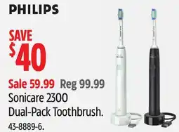 Canadian Tire Sonicare 2300 Dual-Pack Toothbrush offer