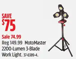 Canadian Tire MotoMaster 2200-Lumen 3-Blade Work Light offer