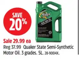 Canadian Tire Quaker State Semi-Synthetic Motor Oil offer