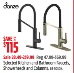 Canadian Tire Selected Kitchen and Bathroom Faucets, Showerheads and Columns. 63-3030X offer