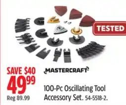 Canadian Tire Mastercraft 100-Pc Oscillating Tool Accessory Set offer