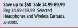 Canadian Tire Selected Headphones and Wireless Earbuds offer