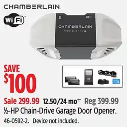 Canadian Tire 1⁄2-HP Chain-Drive Garage Door Opener offer