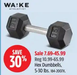 Canadian Tire WA:KE Hex Dumbbells, 5-30 lbs offer