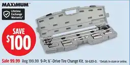 Canadian Tire 9-Pc 1⁄2˝-Drive Tire Change Kit offer