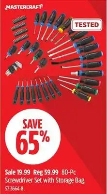 Canadian Tire MASTERCRAFT Screwdriver Set with Storage Bag offer