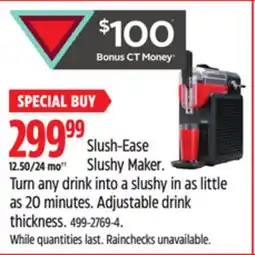Canadian Tire Turn any drink into a slushy in as little as 20 minutes. Adjustable drink thickness offer