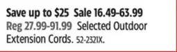Canadian Tire Mastercraft Selected Outdoor Extension Cords offer