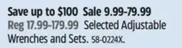 Canadian Tire Selected Adjustable Wrenches and Sets offer