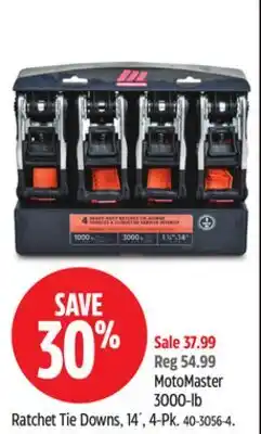 Canadian Tire MotoMaster 3000-lb Ratchet Tie Downs, 14´, 4-Pk offer