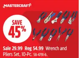 Canadian Tire Mastercraft Wrench and Pliers Set, 10-Pc offer