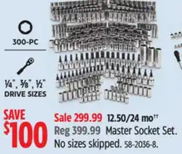 Canadian Tire MAXIMUM Master Socket Set. No sizes skipped offer