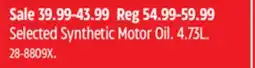Canadian Tire Mobil Selected Synthetic Motor Oil offer