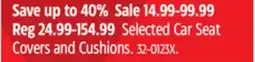 Canadian Tire Selected Car Seat Covers and Cushions offer