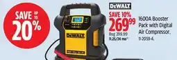 Canadian Tire DEWALT 1600A Booster Pack with Digital Air Compressor offer