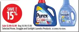 Canadian Tire Selected Purex, Snuggle and Sunlight Laundry Products offer