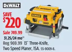 Canadian Tire 13˝ Three-Knife, Two Speed Planer, 15A DEWALT offer