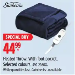Canadian Tire Sunbeam Heated Throw offer