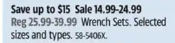 Canadian Tire Wrench Sets offer