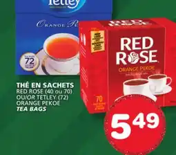 Marches Tradition RED ROSE (40 OR 70) OR TETLEY (72) ORANGE PEKOE TEA BAGS offer