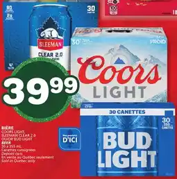 Marches Tradition COORS LIGHT, SLEEMAN CLEAR 2.0 OR BUD LIGHT BEER offer