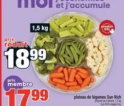 Super C PLATEAU DE LÉGUMES SUN RICH | SUN RICH VEGGIE TRAY offer