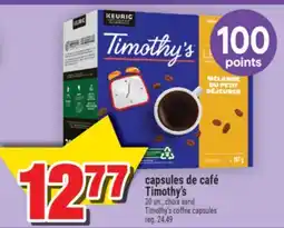 Super C CAPSULES DE CAFÉ TIMOTHY'S | TIMOTHY'S COFFEE CAPSULES offer