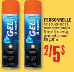 Jean Coutu PERSONNELLE Selected shaving gels and creams offer