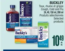 Jean Coutu BUCKLEY Cough, Cold and Flu Selected products offer