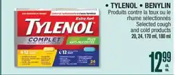 Jean Coutu TYLENOL, BENYLIN Selected cough and cold products offer