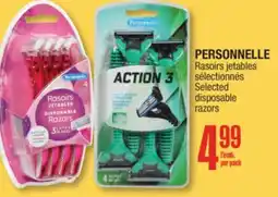 Jean Coutu PERSONNELLE Selected disposable razors offer