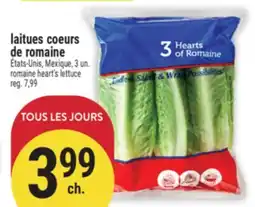 Marché Adonis LAITUES COEURS DE ROMAINE | ROMAINE HEART'S LETTUCE offer