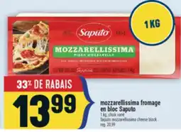 Marché Adonis MOZZARELLISSIMA FROMAGE EN BLOC SAPUTO | SAPUTO MOZZARELLISSIMA CHEESE BLOCK offer