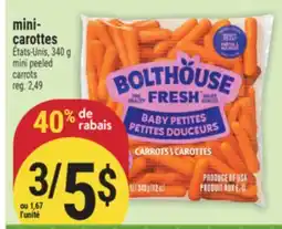 Marché Adonis MINI-CAROTTES BOLTHOUSE FRESH | BOLTHOUSE FRESH MINI PEELED CARROTS offer