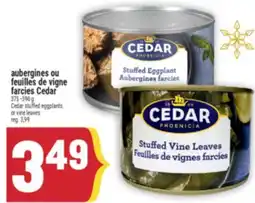 Marché Adonis AUBERGINES OU FEUILLES DE VIGNE FARCIES CEDAR | CEDAR STUFFED EGGPLANTS OR VINE LEAVES offer