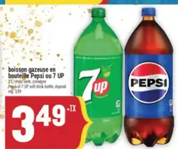 Marché Adonis BOISSON GAZEUSE EN BOUTEILLE PEPSI OU 7 UP | PEPSI OR 7 UP SOFT DRINK BOTTLE offer