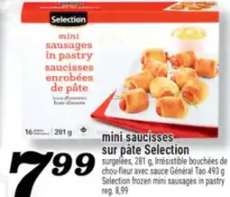 Marché Richelieu MINI SAUCISSES SUR PÂTE SELECTION | SELECTION FROZEN MINI SAUSAGES IN PASTRY offer