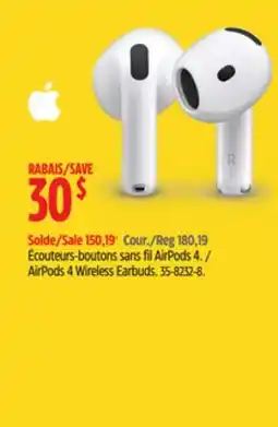 Canadian Tire Apple AirPods 4 Wireless Earbuds offer