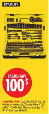 Canadian Tire Stanley 229-Pc Black Chrome Socket Set offer