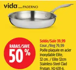 Canadian Tire Vida By Paderno Elite 32cm Stainless-Steel Clad Frypan offer