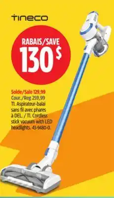 Canadian Tire Tineco T1. Cordless stick vacuum with LED offer