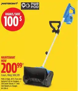 Canadian Tire Mastercraft 20V Snow Shovel offer