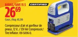 Canadian Tire Certified 12V Air Compressor/ Tire Inflator offer