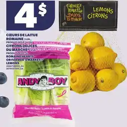 Provigo ROMAINE HEARTS OR FARMER'S MARKET LEMONS, 2LB offer