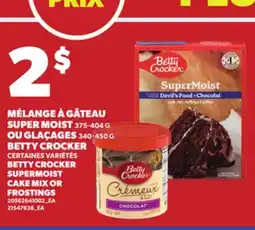 Provigo BETTY CROCKER SUPERMOIST CAKE MIX, 375-404 G OR FROSTINGS 340-450 G offer