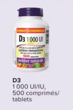 Jean Coutu WEBBER NATURALS D3 1 000 IU, 500 tablets offer